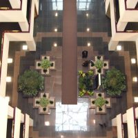 Oakbrook Terrace Corporate Center atrium from above