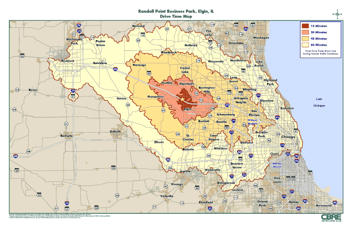 Randall Point Business Park - Drive Time Map